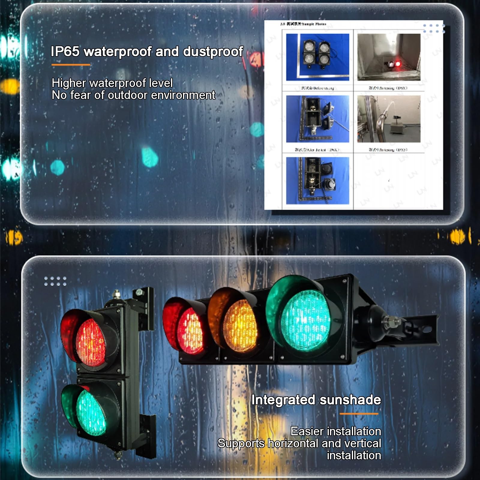 Amazon.co.jp: 100mm 信号機 本物、LED 交通 信号ライト、赤黄緑停止灯
